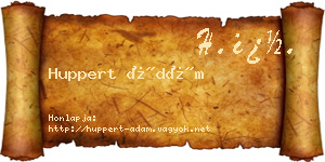 Huppert Ádám névjegykártya